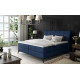 Kontinentālā gulta ar gultas veļas kasti Aderito 140X200, tumši zila