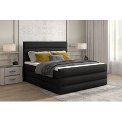 Kontinentālā gulta ar gultas kasti Cande 140x200, melna
