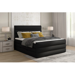 Kontinentālā gulta ar gultas kasti Cande 140x200, tumši brūna