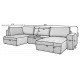 Bonito stūra dīvāns ar gultas veļas kasti, audums Loco 35
