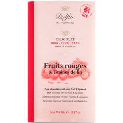 Šokolāde DOLFIN Dark ar sarkanām ogām un linu sēklām (70 g)