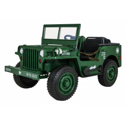 Elektroauto Retro Military 4x4, zaļa
