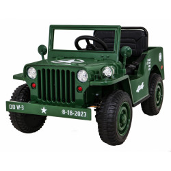 Elektroauto Retro Military, zaļa
