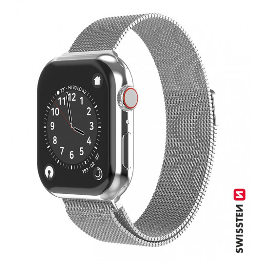 Swissten Metal Strap for Apple Watch 1/2/3/4/5/6/SE / 40 mm / 42 mm / Silver