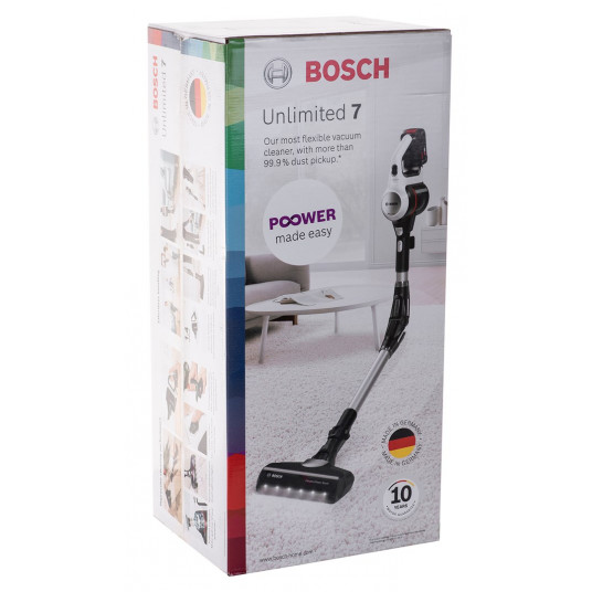 Bosch BBS711W putekļsūcējs / elektriskā slota bez maisa 0,3 L melna, nerūsējošais tērauds, balta