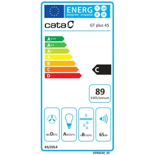 Iebūvējams tvaika nosūcējs CATA GT-PLUS 45 X