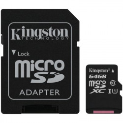 Atmiņas karte KINGSTON 64GB MicSDCX Canvas Select Plus 100R A1 C10 karte