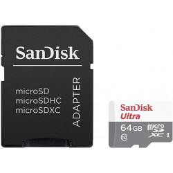 Atmiņas karte SANDISK Ultra Lite microSDHC + SD adapteris 64GB