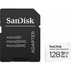 Atmiņas karte SANDISK High Endurance 128GB microSDHC + SD adapteris