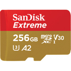 Atmiņas karte SANDISK Extreme Plus microSDHC 256GB + SD adaptācija + Rescue pr