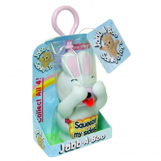 Interaktīva rotaļlieta-kulons "Jabb-A-Boo" Balts zaķis