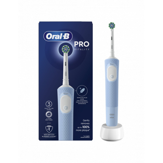 Oral-B | Vitality Pro elektriskā zobu birste uzlādējama pieaugušajiem Iekļauto birstes galviņu skaits 1 Zobu tīrīšanas režīmu skaits 3 Zils