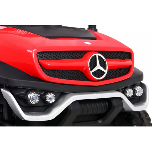 Divvietīgs elektroauto Mercedes Benz Unimog, sarkans