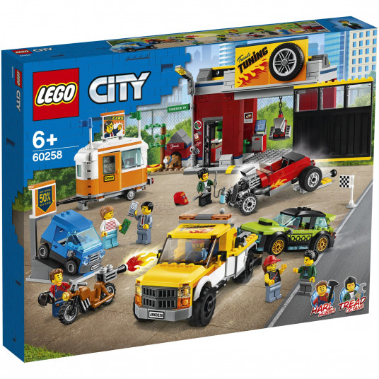 Lego, City, tūninga darbnīca, celtniecības komplekts, 60258, zēniem un meitenēm, 6+ gadi, 897 gab.
