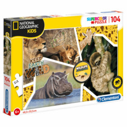 Clementoni, National Geographic Wild, Puzle, 104 gab, Zēniem, 6+ gadi