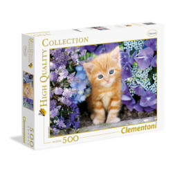 Clementoni, augstas kvalitātes kolekcija, ingvera kaķis ziedos, puzle, 500 gab, unisex