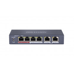 Hikvision DS-3E0106P-E/M tīkla slēdzis nepārvaldīts ātrs Ethernet (10/100) Power over Ethernet (PoE) zils