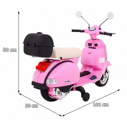 Elektriskais motocikls Vespa, rozā
