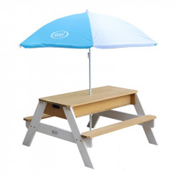 Daudzfunkcionāls dārza galds - Nick AXI, ar zilu lietussargu