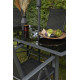 Āra mēbeļu komplekts Brekki ar lietussargu+6 krēsli, Melns/Alumīnijs