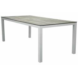 Āra galds Llama, 205x100cm, Balts/Pelēks