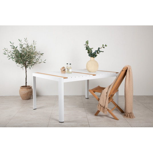 Āra galds Togo, 150x90 cm, Balts/Acacia