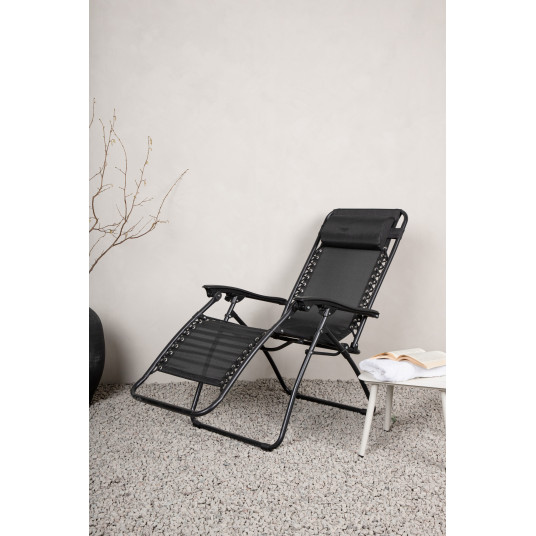 Saliekams sauļošanās krēsls Baden, melns/melns