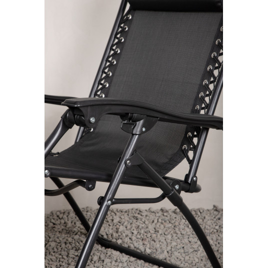 Saliekams sauļošanās krēsls Baden, melns/melns