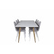 Pusdienu galds Polar, 180x90xH75cm, Balts + 6 krēsli Polar, Balts/Gaiši pelēks
