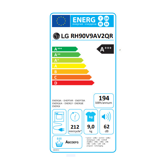 Veļas žāvētājs  LG RH90V9AV2QR