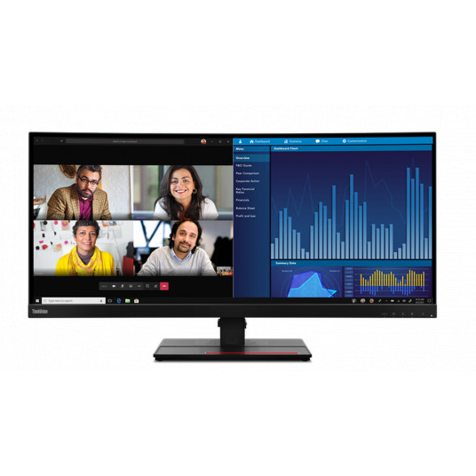 Lenovo ThinkVision P34w-20 34,14 "IPS 21:9 4 ms 300 cd/m² Melns 60 Hz HDMI porti skaits 2