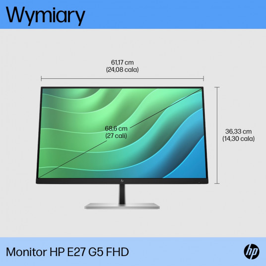 68,6 cm/27 collu (1920 x 1080) HP E27 G5 IPS HDMI DP Pivot Full HD