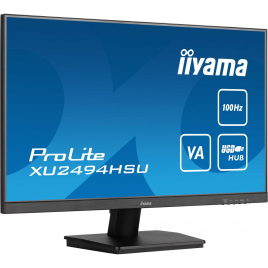 61cm/24" (1920x1080) Iiyama ProLite XU2494HSU-B6 16:9 FHD 100Hz 1ms HDMI DP USB LS melns