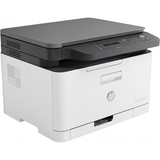 HP Color Laser MFP 100 Series druka: līdz 18 lpp./min melnā krāsā un 4 lpp./min krāsainā; Līdz 600 x 600 x 2 bitu dpi; Līdz 20 000 lappušu mēneša darba ciklā; 128 MB RAM
