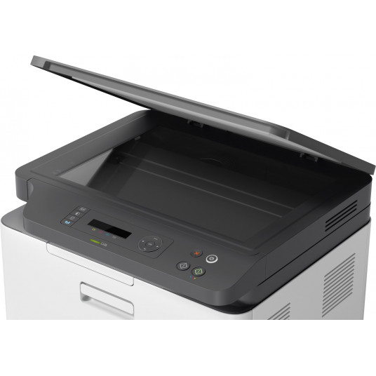 HP Color Laser MFP 100 Series druka: līdz 18 lpp./min melnā krāsā un 4 lpp./min krāsainā; Līdz 600 x 600 x 2 bitu dpi; Līdz 20 000 lappušu mēneša darba ciklā; 128 MB RAM
