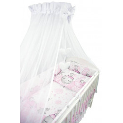 Sešdaļīgs gultas veļas komplekts 120x90, rozā