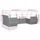 7-daļīgs dārza dīvāna komplekts, matrači, pelēka PE rotangpalma