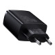 Sienas lādētājs Baseus 2xUSB + USB-C Black