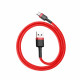 Cable Baseus USB2.0 A spraudnis - USB C spraudnis 0,5 m, QC3.0 ar neilona bruņām Cafule, sarkans