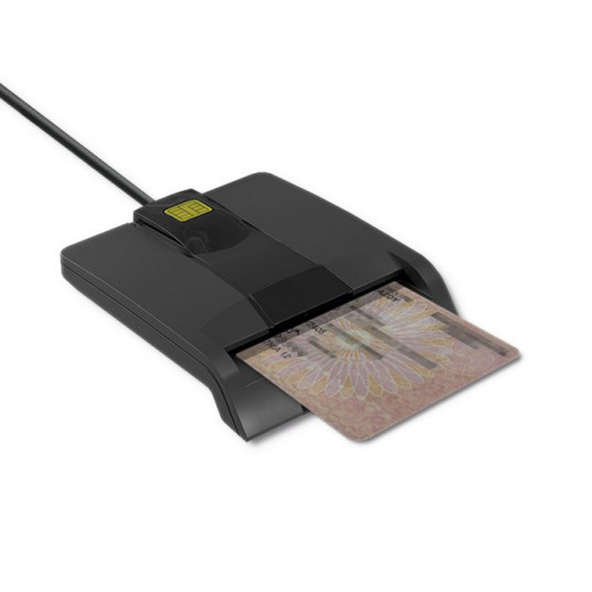 Qoltec 50634 Smart ID mikroshēmu karšu lasītājs SCR-0634 | C tipa USB
