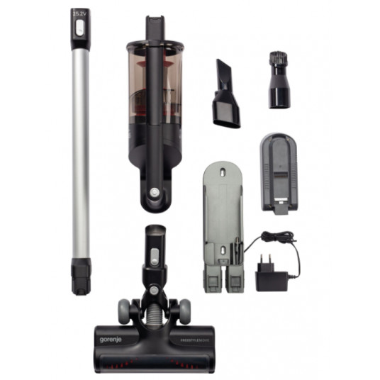 Gorenje Vacuum cleaner Handstick 2in1 SVC252FMBK Cordless operating, Handstick and Handheld, 25.2 V, Operating time (max) 45 min, Black, Warranty 24 month(s), Battery warranty 12 month(s)