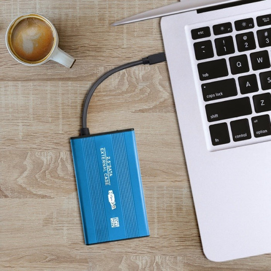 Qoltec 51859 ārējā cietā diska korpuss HDD / SSD 2,5" SATA3 USB 3.0 | Zils