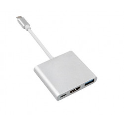 Maclean MCTV-840 USB displeja adapteris 4096 x 2304 pikseļi sudraba krāsā