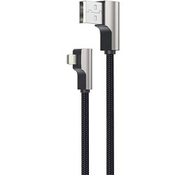 AUKEY CB-AL01 melns OEM īpaši ātrs neilona ātrās uzlādes zibens-USB kabelis | 2 m | MFi Apple sertifikāts