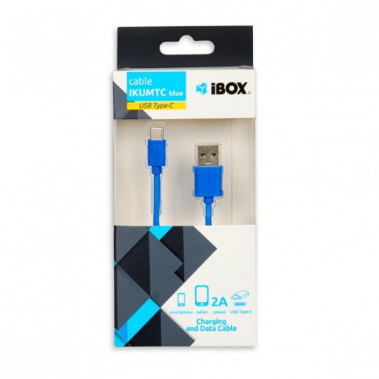 iBox IKUMTCB USB kabelis 1 m USB 2.0 USB A USB C Blue