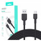 AUKEY CB-NAC1 USB-C Type-C Power Delivery PD 60W 3A 1m neilons melns