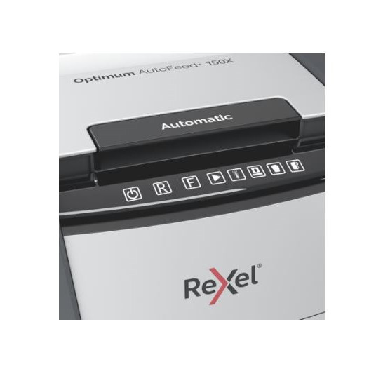 Rexel AutoFeed+ 150X automātiskais smalcinātājs, P-4, griež konfeti griezumu (4x28mm), 150 loksnes, 44 litru tvertne