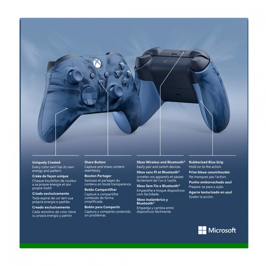 Microsoft Xbox bezvadu kontrolieris Stormcloud Vapor Special Edition Blue Bluetooth/USB Gamepad Analog/Digital Android, PC, Xbox One, Xbox Series S, Xbox Series X, iOS
