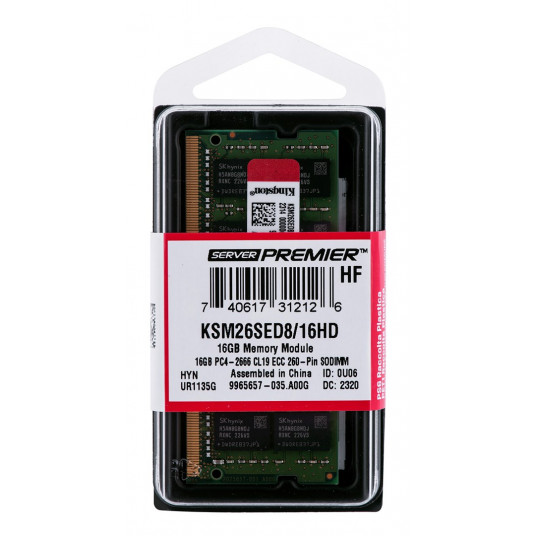Kingston SODIMM ECC 16GB DDR4 2Rx8 Hynix D 2666MHz PC4-21300 KSM26SED8/16HD