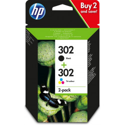 HP 302 2 iepakojumu melnas/trīskrāsu oriģinālās tintes kasetnes